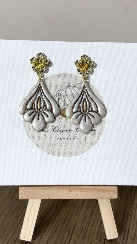 Iris polymer clay earrings