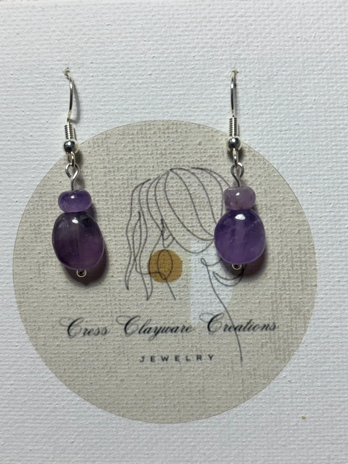 Amethyst Stone drop earrings