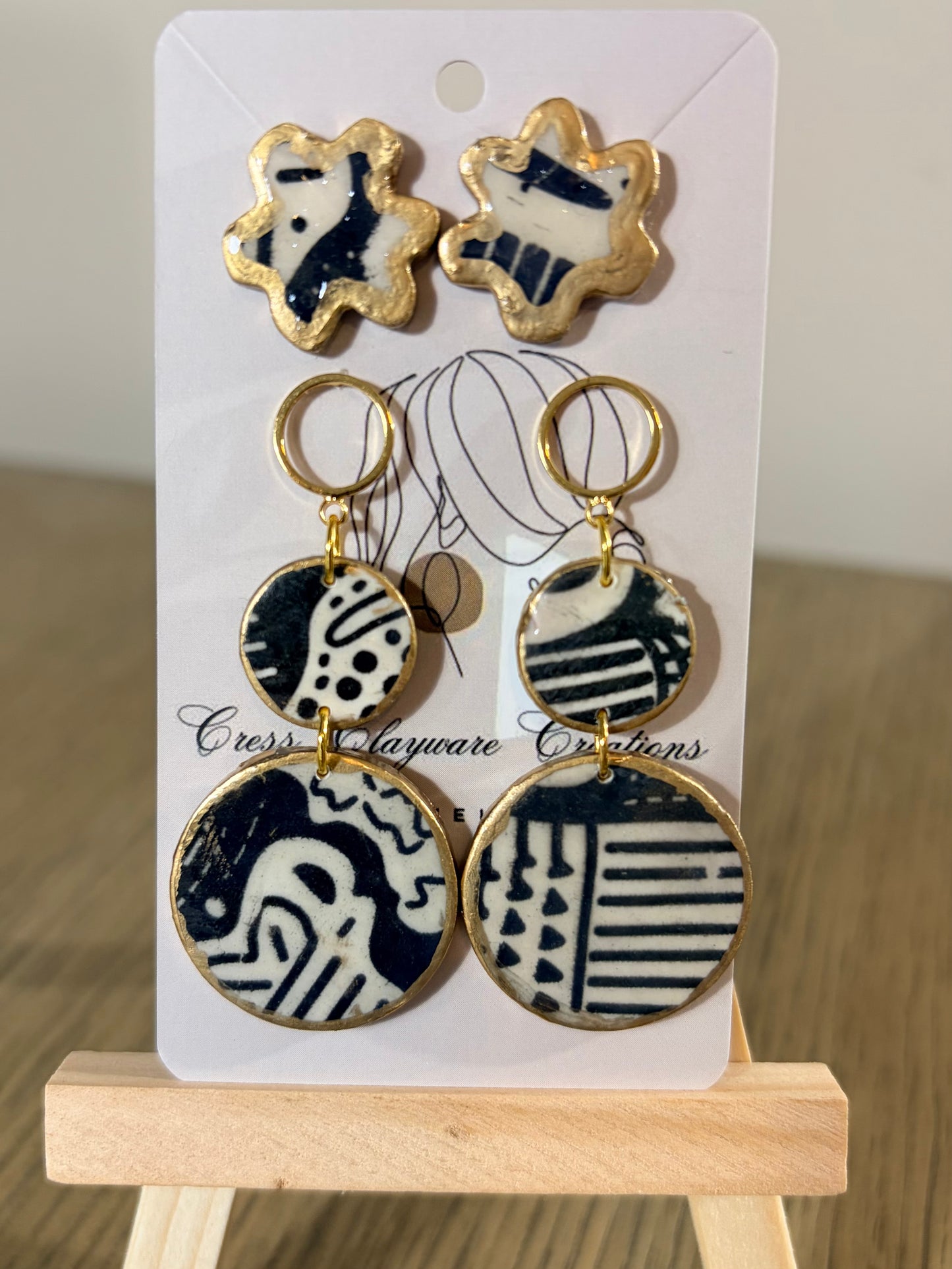 Ink and Ivory earrings