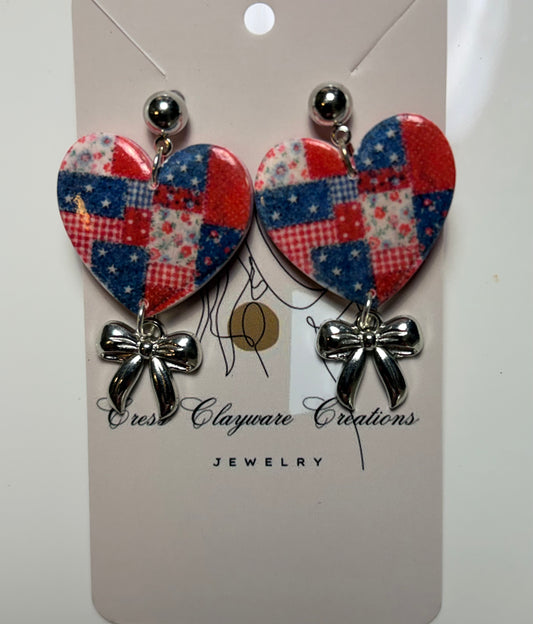 Heart patch earrings