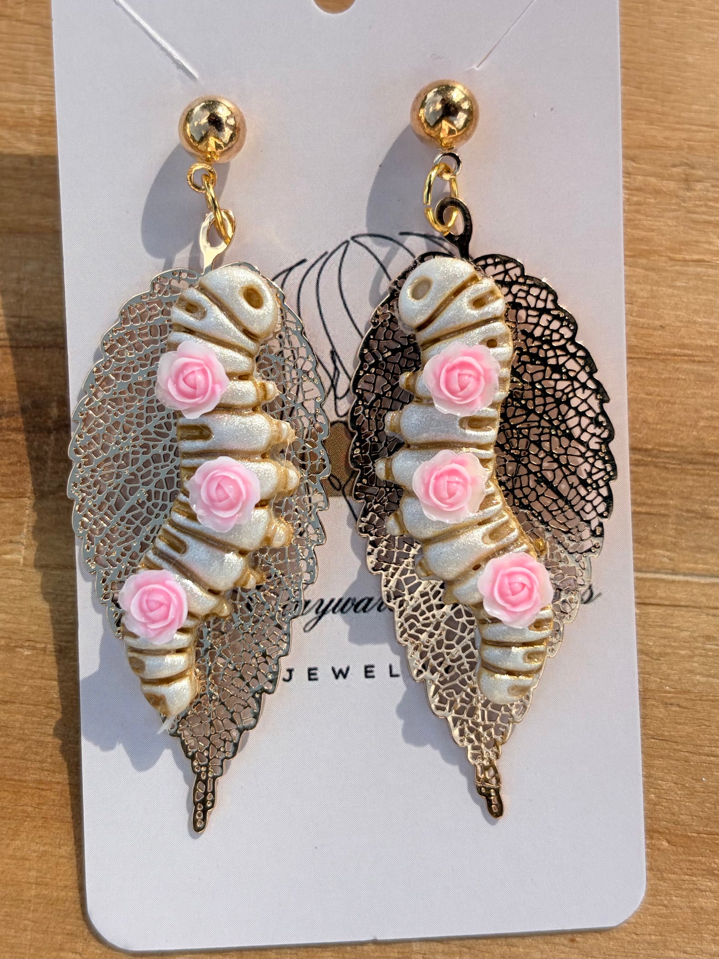 Enchanted leaf crawlers earrings