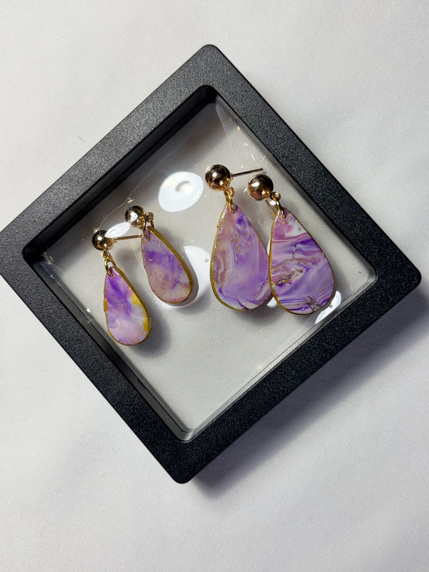 Cosmo purple tear drop earrings