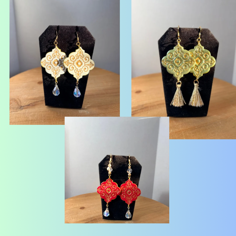 Ornament Glow polymer clay earrings