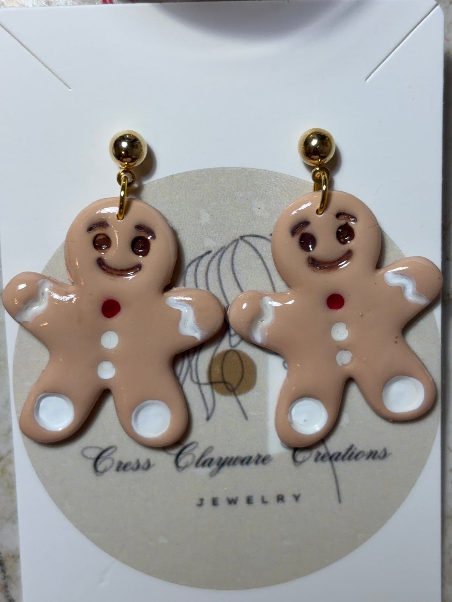 Ginger bread men earrings