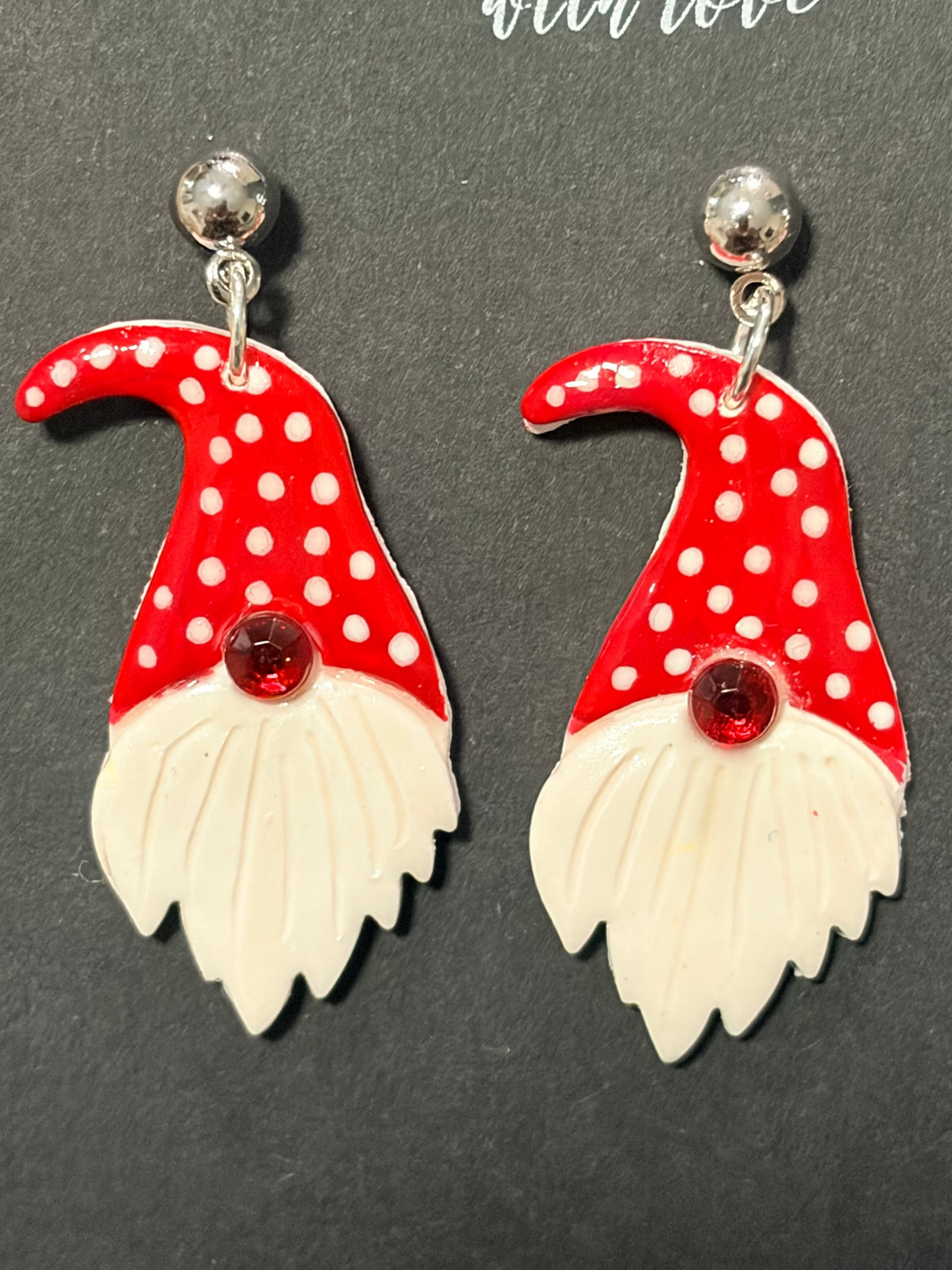 Gnome polymer clay earrings