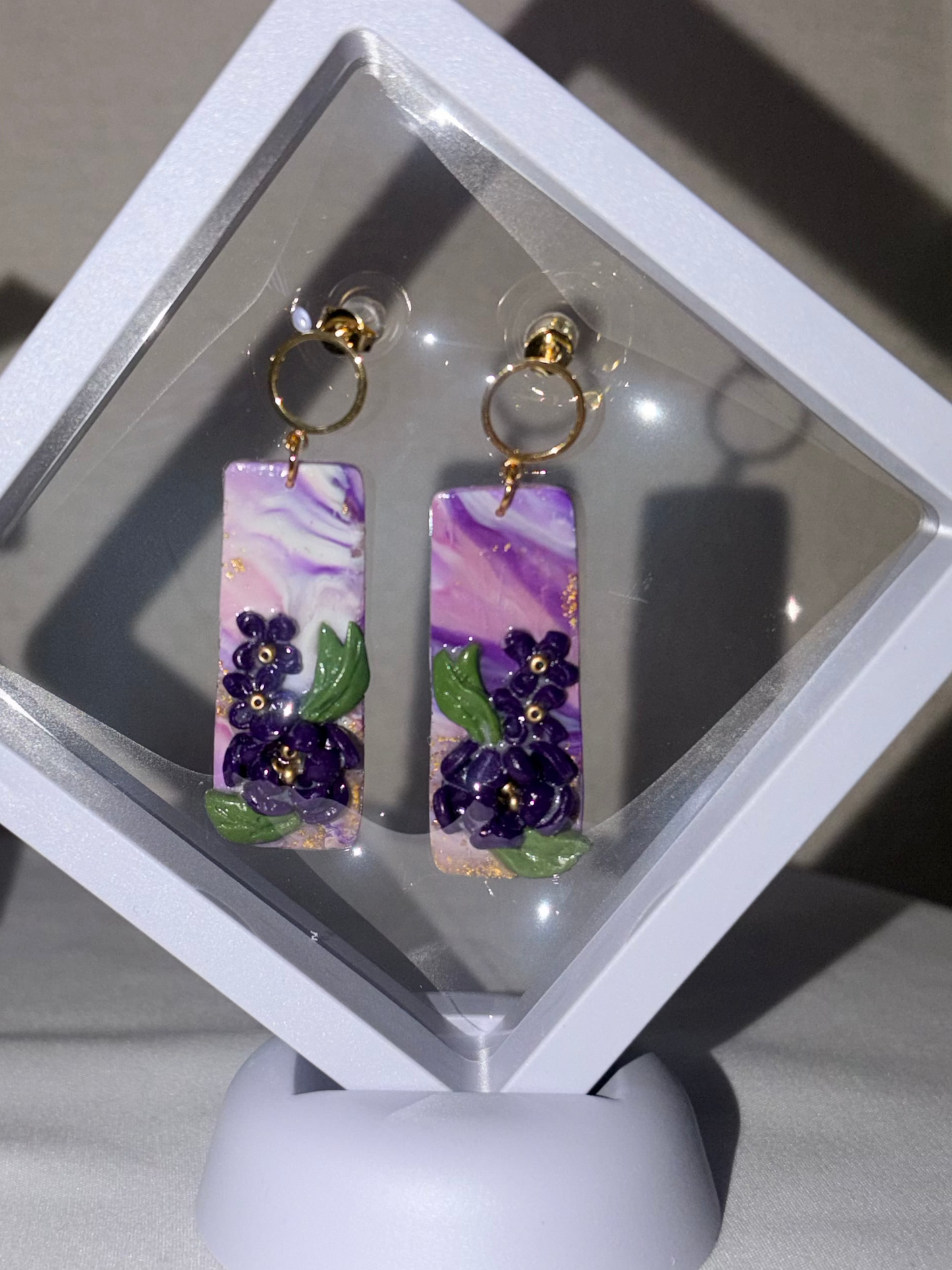 Cosmo flowers oblong earrings