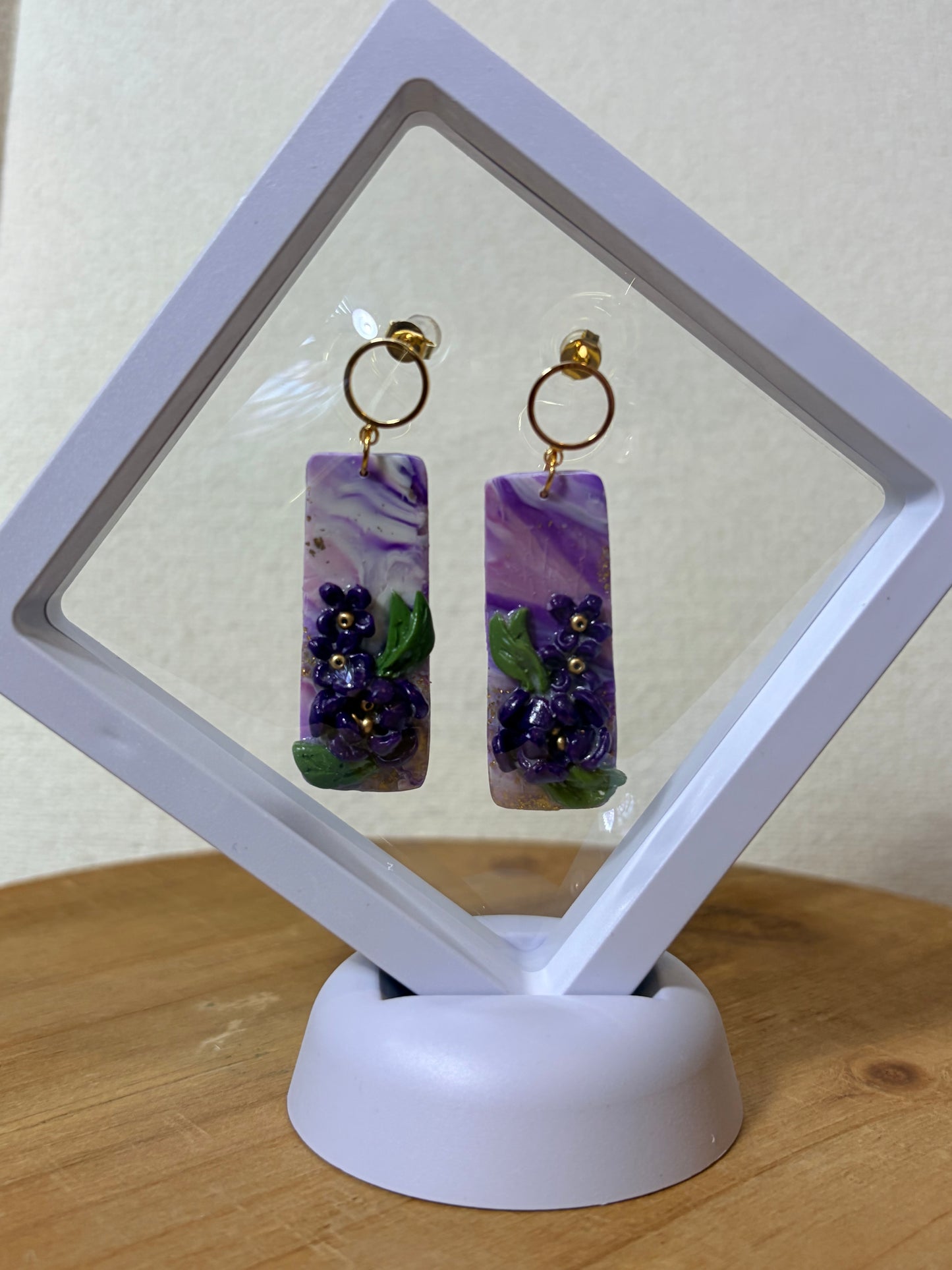 Cosmo flowers oblong earrings