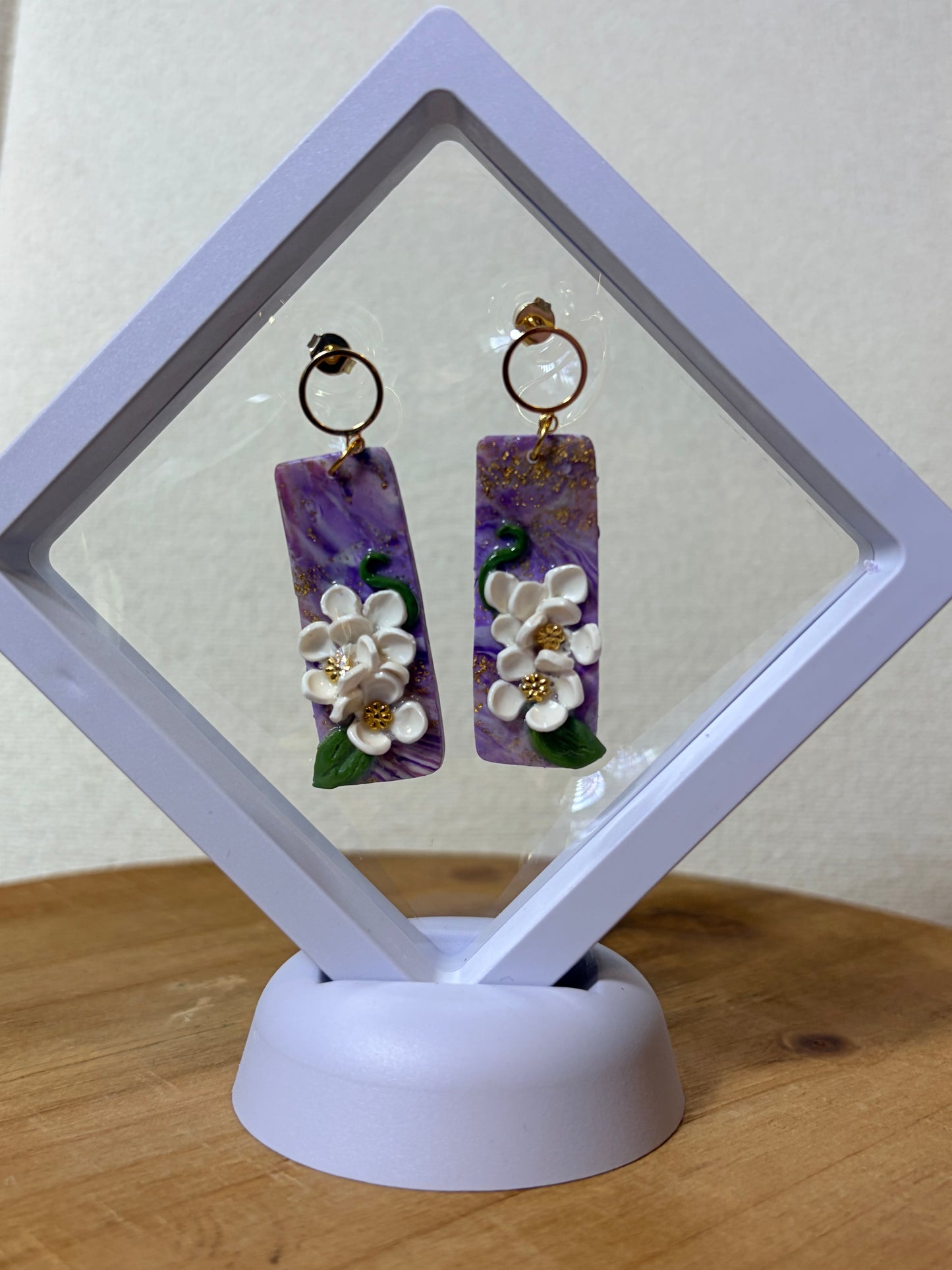 Cosmo flowers oblong earrings