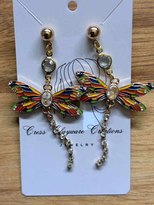 Dragonfly Crystal  earrings
