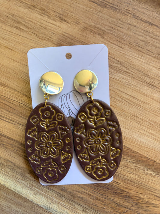 Chocolate Bloom drop earrings