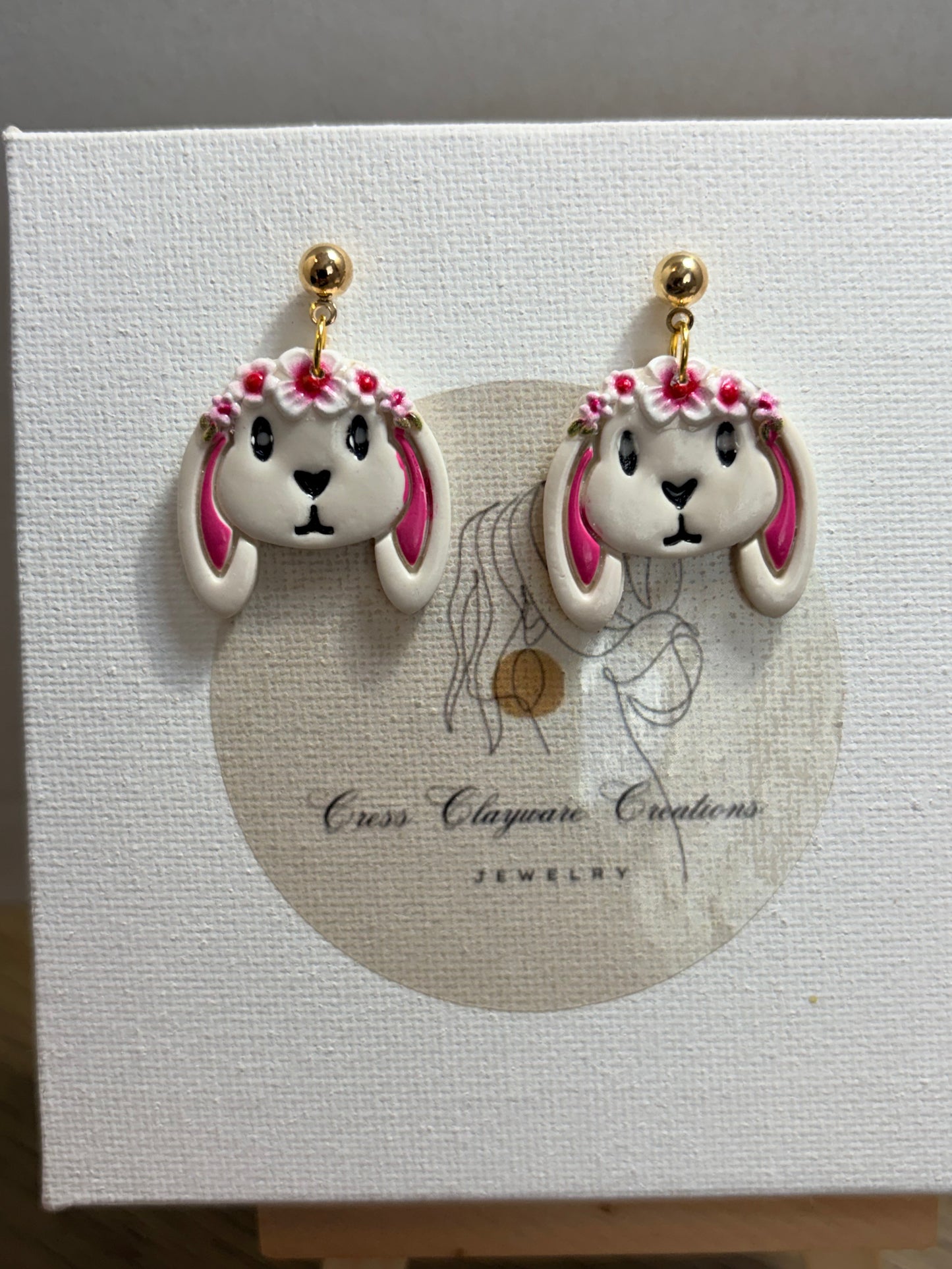 Floppy ears bunny earrings