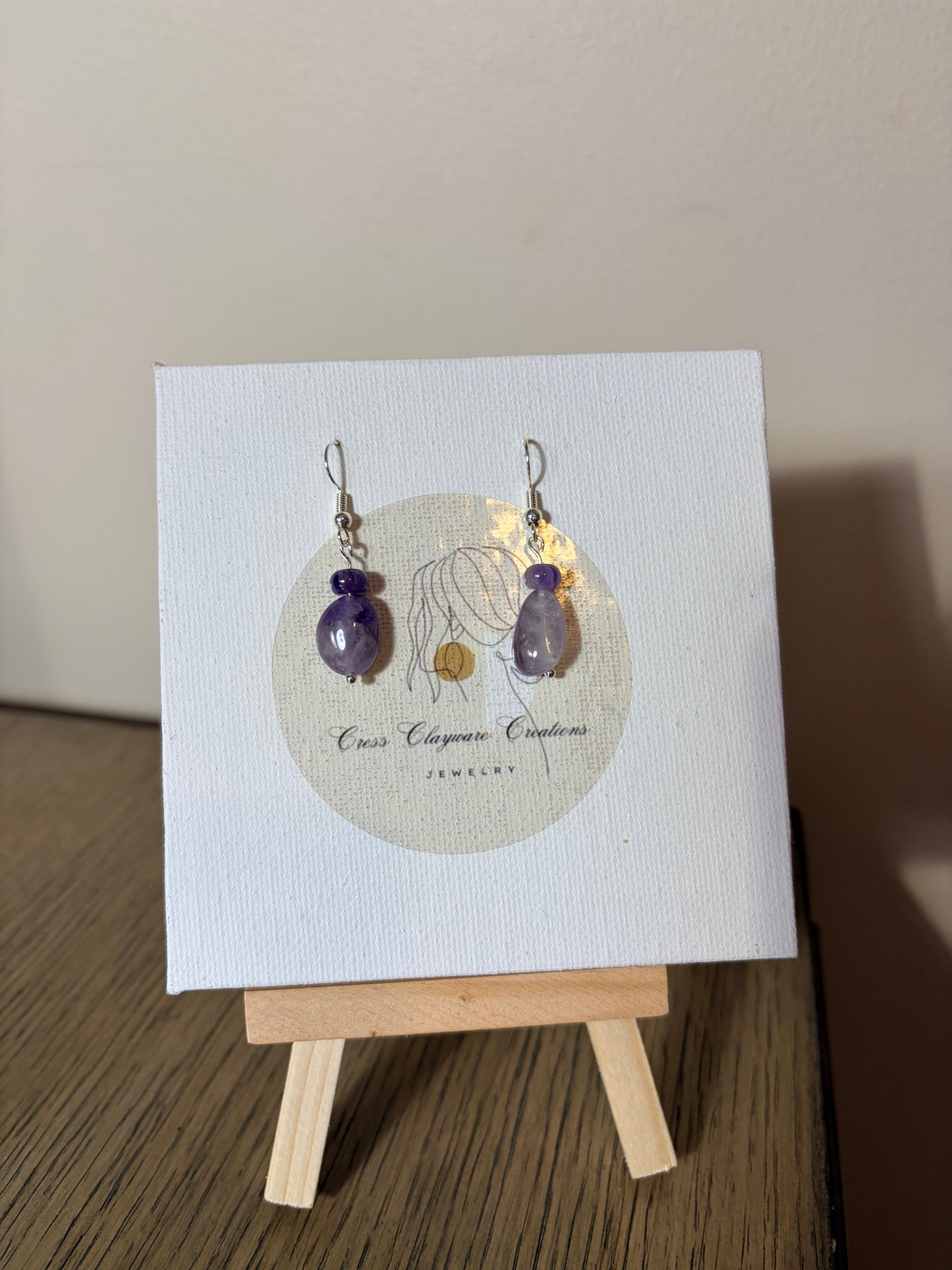 Amethyst Stone drop earrings