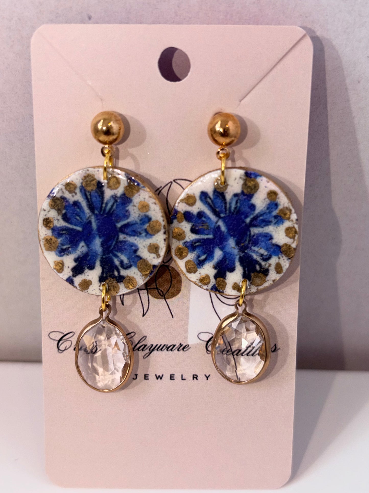 Blue heirloom drops earrings