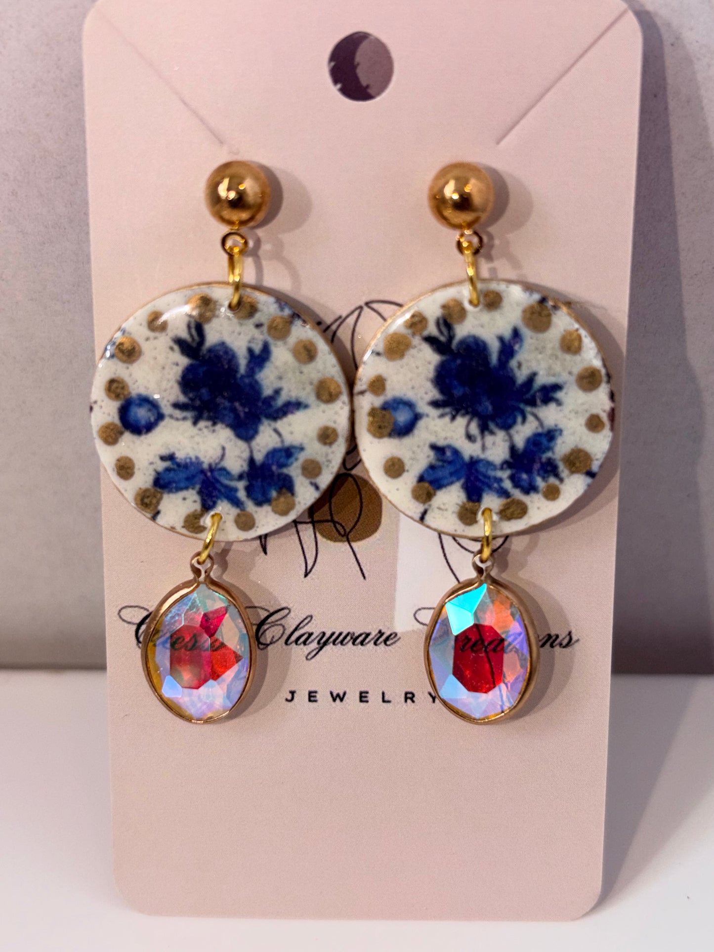 Blue heirloom drops earrings