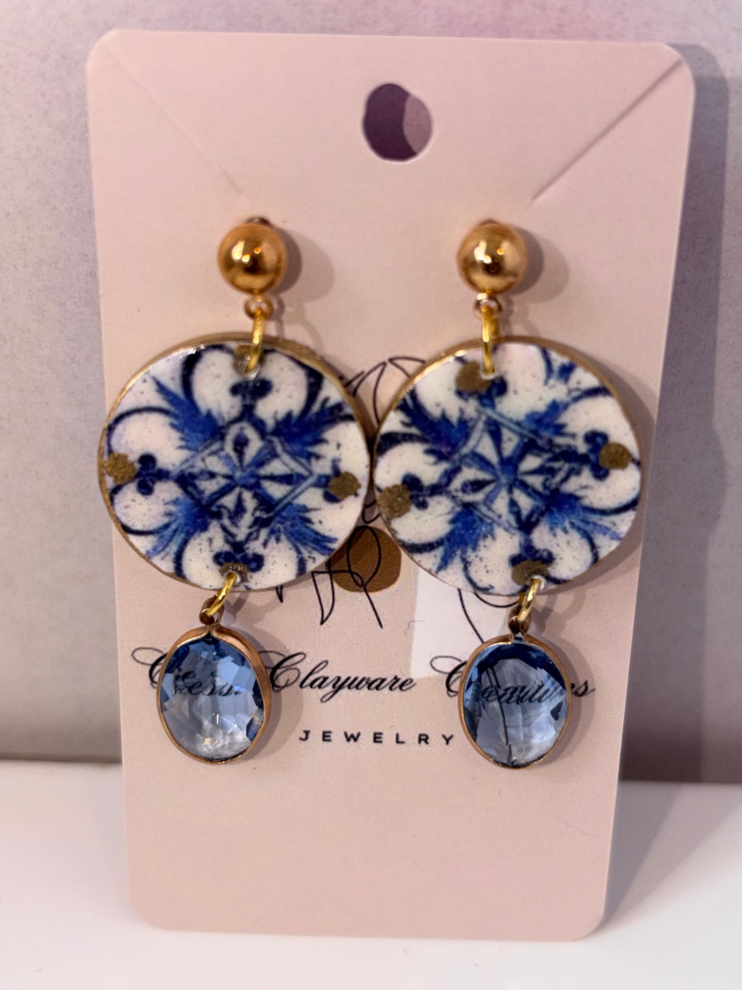 Blue heirloom drops earrings