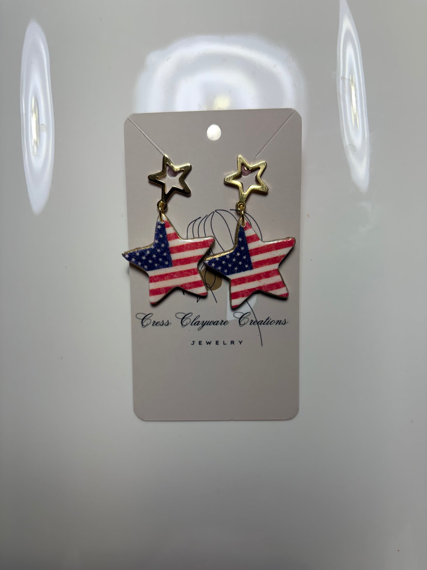 Star flag earrings