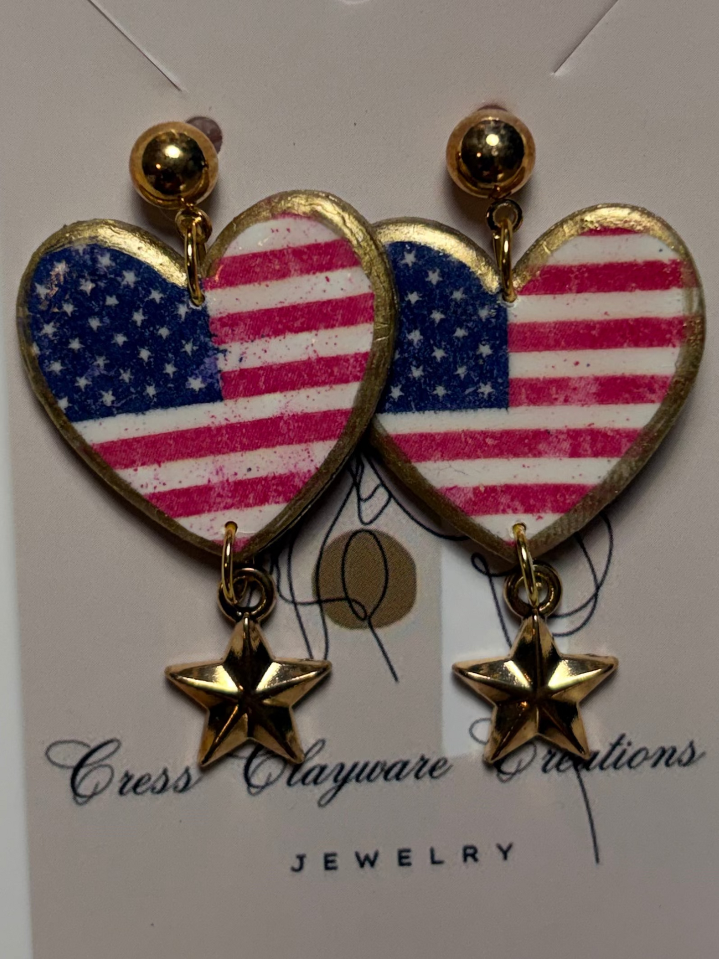 Heart flag earrings