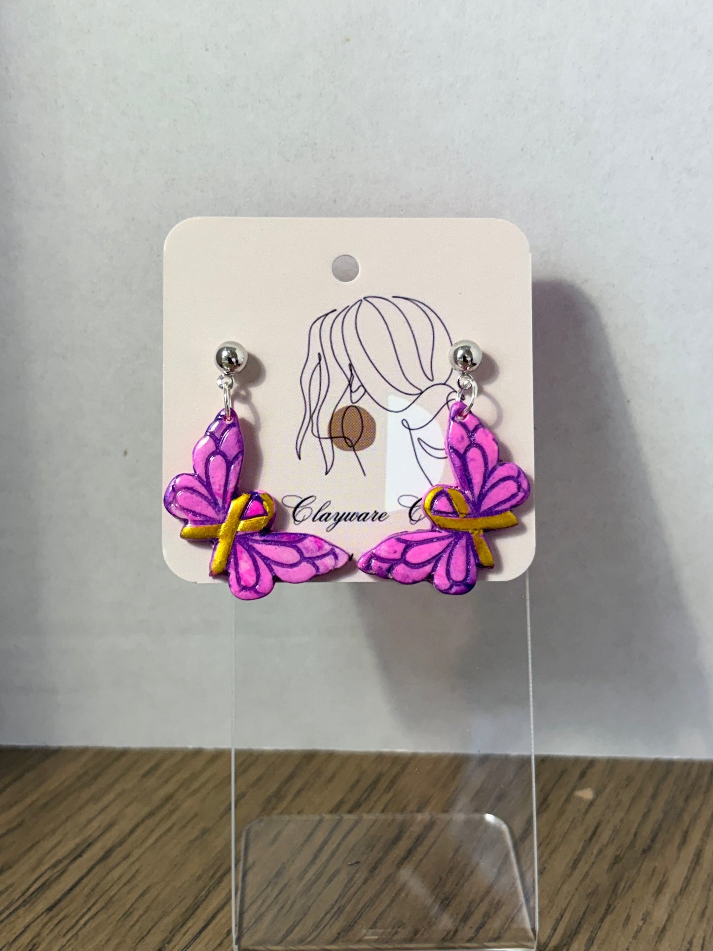 Breast cancer awareness earrings