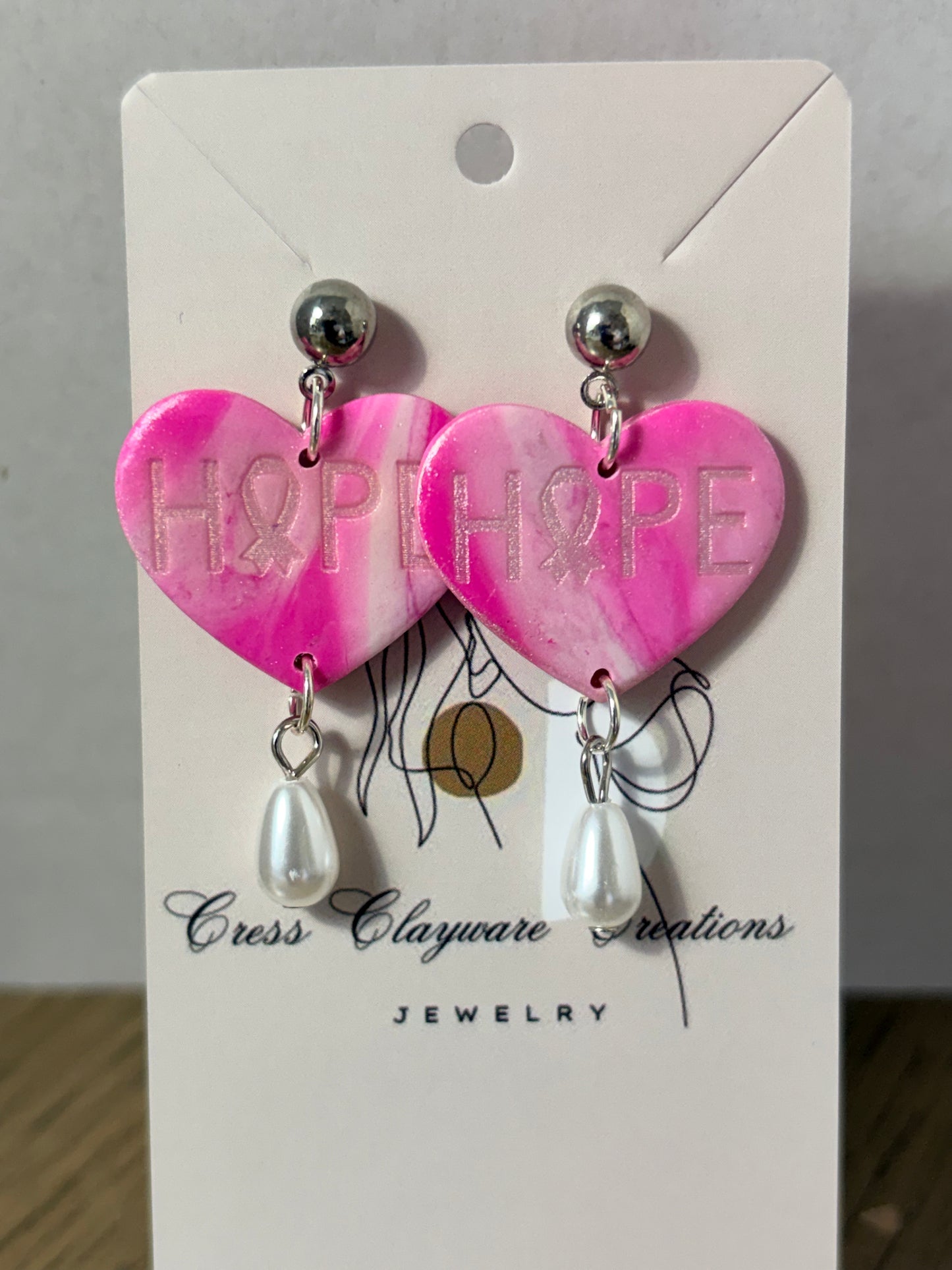 Breast cancer awareness earrings
