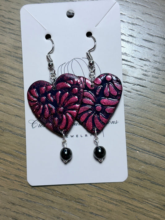 Talavera heart earrings