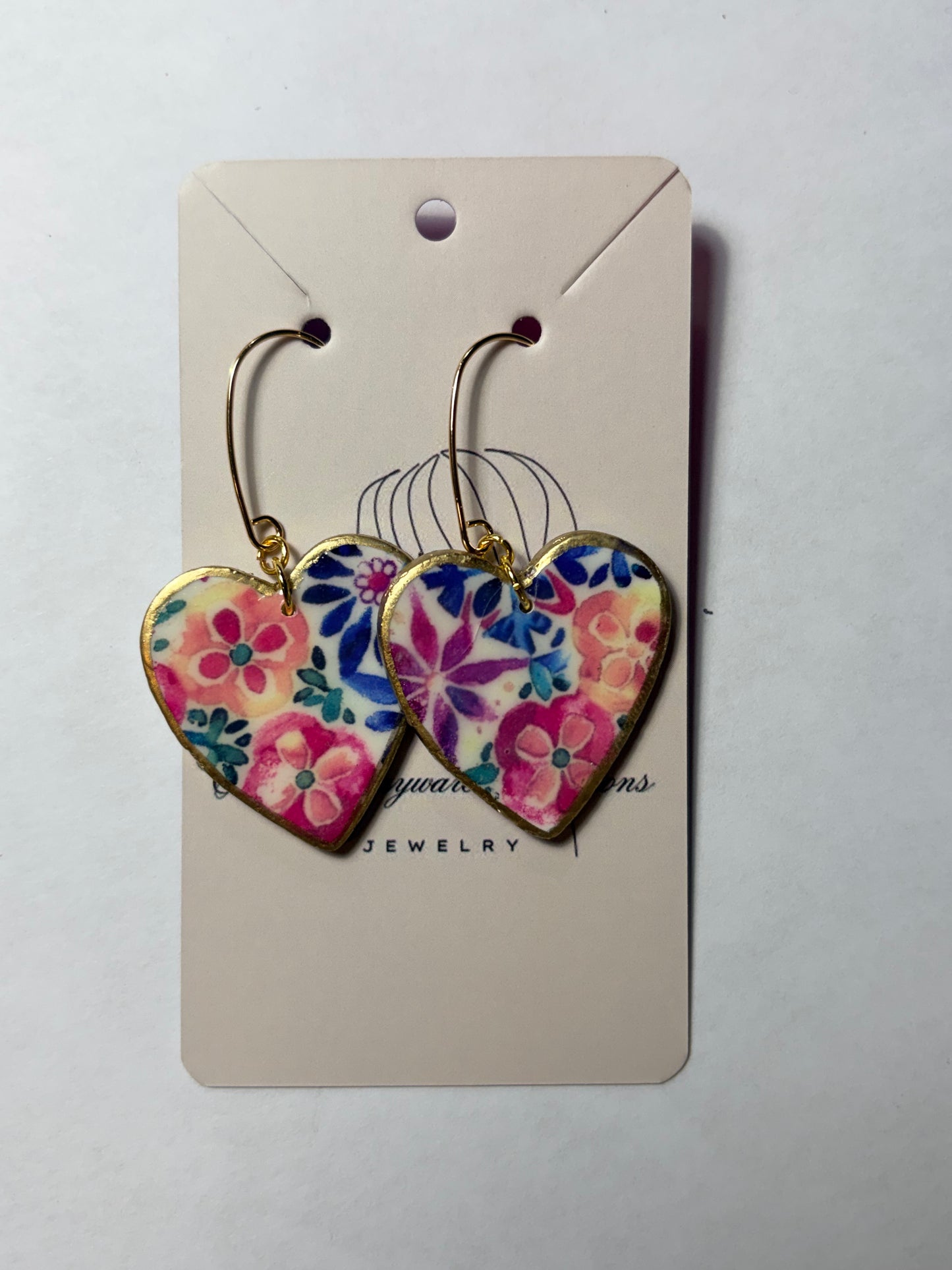 Talavera heart earrings